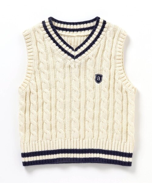 apres les cours（アプレレクール）の「【フォーマル対応】ラインニットベスト_ウォッシャブル（スーツベスト・キッズ・アイボリー・100/130/110/120/90）」の11枚目の写真