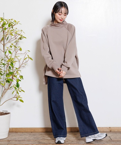 mili an deni(ミリアンデニ)の「ハイウェストセミワイドパンツ(デニムパンツ・レディース・インディゴブルー/ブルー/サックスブルー・M)」の6枚目の写真