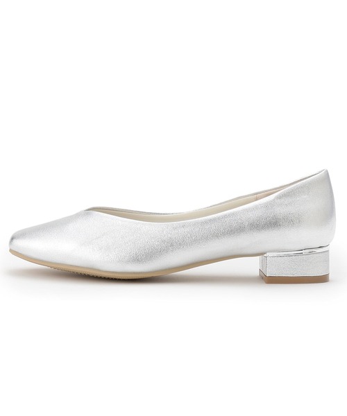 grove（グローブ）の「◆Vカットメタルパーツローヒールパンプス【人間工学】（パンプス・レディース・ベージュ/ブラック/シルバー・03/02/01）」の5枚目の写真