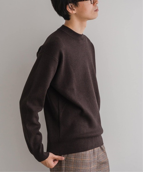 EDIFICE（エディフィス）の「コットン/カシミヤ スムースニット モックネック（ニット/セーター・メンズ・ピンク/ブルー系その他/ライトグレー/ブラック/ブラウン・MEDIUM/LARGE/SMALL）」の3枚目の写真