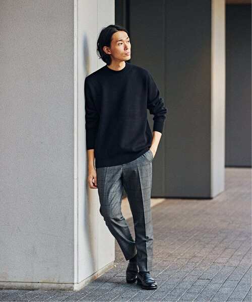 EDIFICE（エディフィス）の「コットン/カシミヤ スムースニット モックネック（ニット/セーター・メンズ・ピンク/ブルー系その他/ライトグレー/ブラック/ブラウン・MEDIUM/LARGE/SMALL）」の6枚目の写真