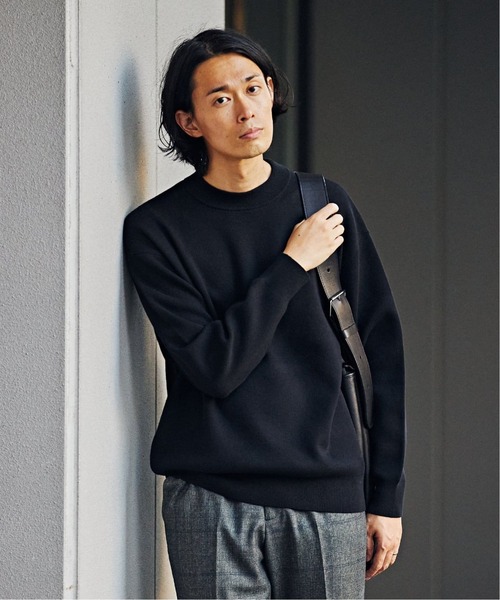 EDIFICE（エディフィス）の「コットン/カシミヤ スムースニット モックネック（ニット/セーター・メンズ・ピンク/ブルー系その他/ライトグレー/ブラック/ブラウン・MEDIUM/LARGE/SMALL）」の21枚目の写真