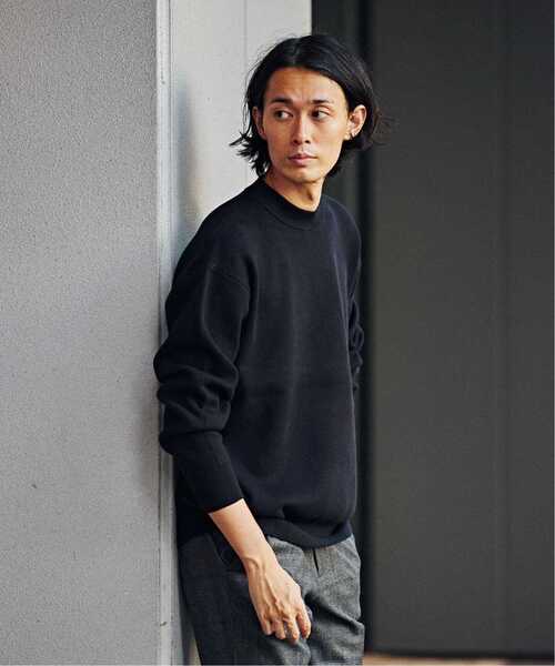 EDIFICE（エディフィス）の「コットン/カシミヤ スムースニット モックネック（ニット/セーター・メンズ・ピンク/ブルー系その他/ライトグレー/ブラック/ブラウン・MEDIUM/LARGE/SMALL）」の22枚目の写真