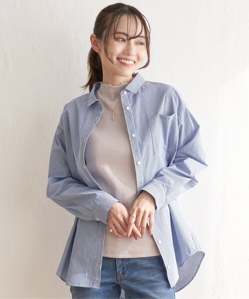 ikka(イッカ)の「ストライプ長袖シャツ(シャツ/ブラウス・レディース・グレー/ブルー/ベージュ・S/M/L)」の22枚目の写真
