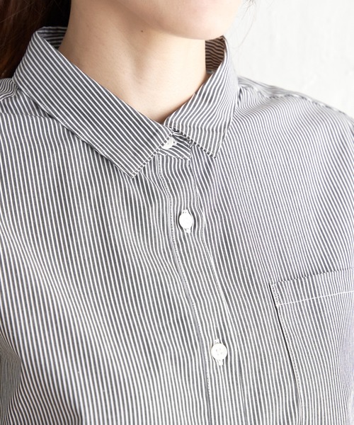 ikka(イッカ)の「ストライプ長袖シャツ(シャツ/ブラウス・レディース・グレー/ブルー/ベージュ・S/M/L)」の7枚目の写真