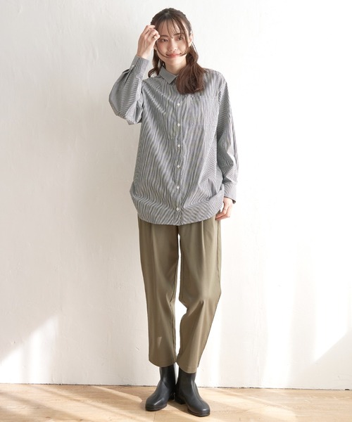ikka(イッカ)の「ストライプ長袖シャツ(シャツ/ブラウス・レディース・グレー/ブルー/ベージュ・S/M/L)」の13枚目の写真