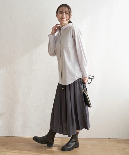 ikka(イッカ)の「ストライプ長袖シャツ(シャツ/ブラウス・レディース・グレー/ブルー/ベージュ・S/M/L)」の17枚目の写真