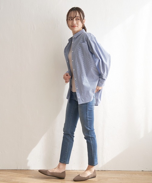 ikka(イッカ)の「ストライプ長袖シャツ(シャツ/ブラウス・レディース・グレー/ブルー/ベージュ・S/M/L)」の19枚目の写真