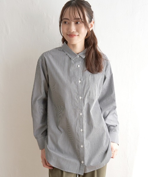 ikka(イッカ)の「ストライプ長袖シャツ(シャツ/ブラウス・レディース・グレー/ブルー/ベージュ・S/M/L)」の12枚目の写真