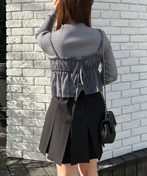 INGNI(イング)の「チュールキャミ+ボトルネックリブニットSET(アンサンブル・レディース・グレー系その他6/ホワイト×ホワイト/ブラック×グレー・M)」の21枚目の写真