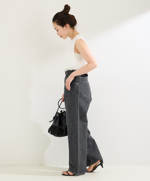 B.C STOCK（ベーセーストック）の「ミッドライズカーブ5ポケット JEAN（デニムパンツ・レディース・ブラック/ブルー/ホワイト・MEDIUM/SMALL）」の6枚目の写真