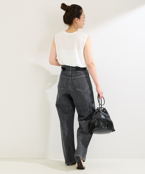 B.C STOCK（ベーセーストック）の「ミッドライズカーブ5ポケット JEAN（デニムパンツ・レディース・ブラック/ブルー/ホワイト・MEDIUM/SMALL）」の7枚目の写真