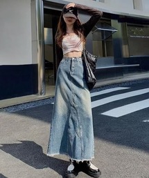 SETUP7（セットアップセブン）の「【SETUP7】デニムロングスカート SCCH483（デニムスカート）」