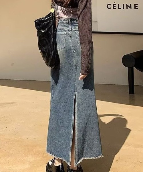 セール】【SETUP7】デニムロングスカート SCCH483（デニムスカート