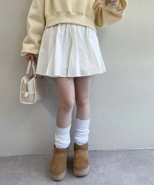 one after another NICE CLAUP(ワンアフターアナザーナイスクラップ)の「コットンボリュームミニスカート(スカート・レディース・ホワイト系その他/オフホワイト/ブラック・FREE)」の12枚目の写真