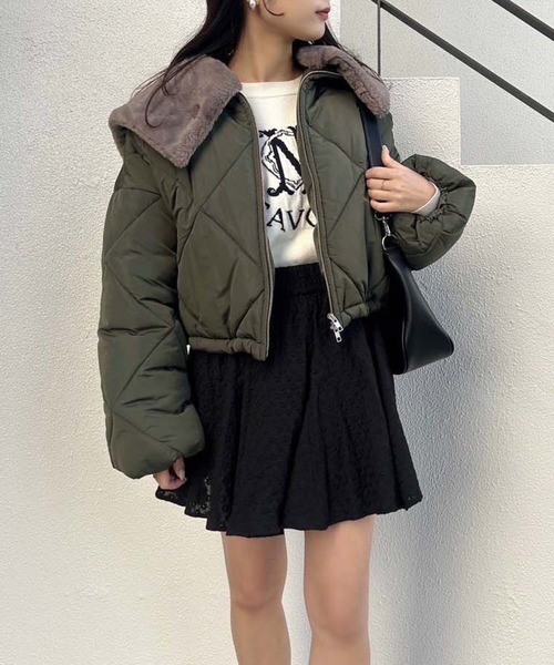 one after another NICE CLAUP(ワンアフターアナザーナイスクラップ)の「コットンボリュームミニスカート(スカート・レディース・ホワイト系その他/オフホワイト/ブラック・FREE)」の6枚目の写真