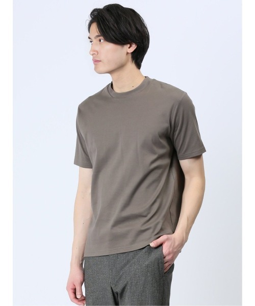 TAKA-Q(タカキュー)の「Tシャツ メンズ 半袖 ストレッチ 綿 コットン 無地 クルーネック ドレスT(Tシャツ/カットソー・メンズ・ブルー/ブラウン/ライトグレー/ブラック/グリーン/ホワイト・X-LARGE/LARGE/MEDIUM)」の5枚目の写真