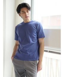 Tシャツ メンズ 半袖 ストレッチ 綿 コットン 無地 クルーネック ドレスT