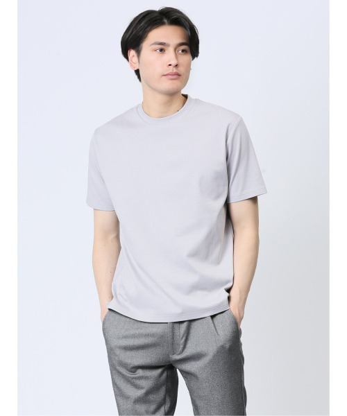 TAKA-Q(タカキュー)の「Tシャツ メンズ 半袖 ストレッチ 綿 コットン 無地 クルーネック ドレスT(Tシャツ/カットソー・メンズ・ブルー/ブラウン/ライトグレー/ブラック/グリーン/ホワイト・X-LARGE/LARGE/MEDIUM)」の4枚目の写真