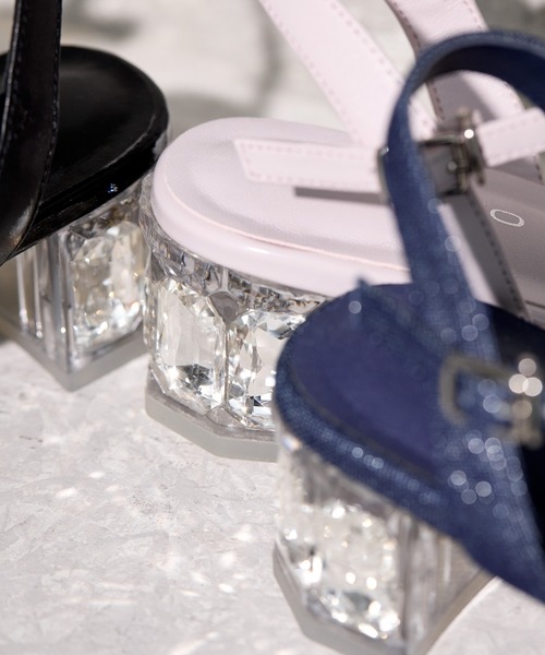 HIMIKO（ヒミコ）の「【HIMIKO】クリアビジューヒールサンダル/641233（サンダル・レディース・ブラック/パープル/ネイビー・24.5cm/24.0cm/23.5cm/23.0cm/22.5cm/22.0cm）」の4枚目の写真