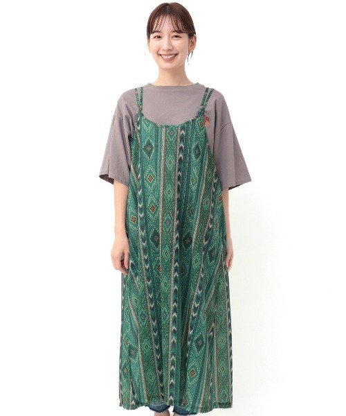 チチカカ(チチカカ)の「エスパンディキカプリントキャミソールワンピース(ワンピース・レディース・グリーン/ブルー/レッド・FREE)」の8枚目の写真