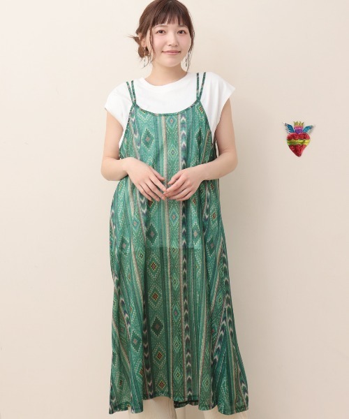 チチカカ(チチカカ)の「エスパンディキカプリントキャミソールワンピース(ワンピース・レディース・グリーン/ブルー/レッド・FREE)」の21枚目の写真