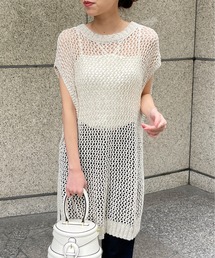 ミックスメッシュニットベスト