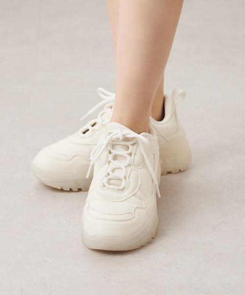 one after another NICE CLAUP（ワンアフターアナザーナイスクラップ）の「ミルキーソールボリュームスニーカー（スニーカー・レディース・ピンク/ホワイト・L/M/S/LL）」の8枚目の写真