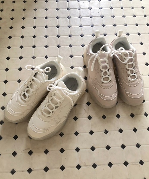 one after another NICE CLAUP（ワンアフターアナザーナイスクラップ）の「ミルキーソールボリュームスニーカー（スニーカー・レディース・ピンク/ホワイト・L/M/S/LL）」の15枚目の写真