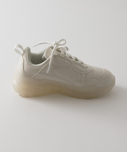 one after another NICE CLAUP（ワンアフターアナザーナイスクラップ）の「ミルキーソールボリュームスニーカー（スニーカー・レディース・ピンク/ホワイト・L/M/S/LL）」の19枚目の写真