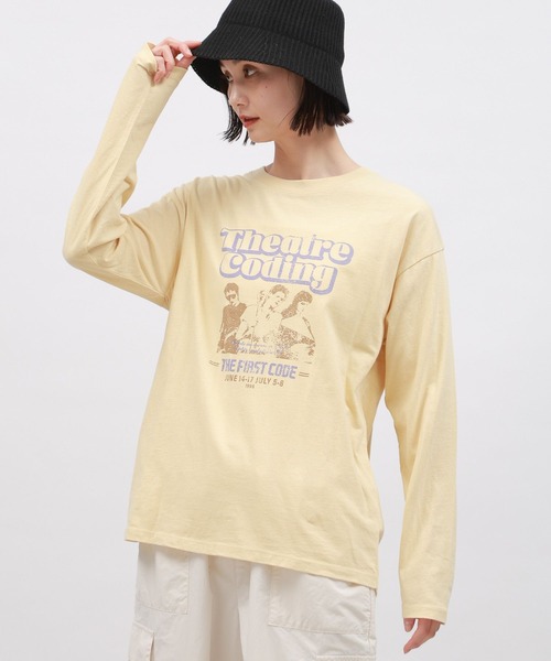 LAKOLE(ラコレ)の「オリジナルバンド長袖T / 112929(Tシャツ/カットソー・レディース・ベージュ/オフホワイト/チャコールグレー・SMALL/MEDIUM)」の1枚目の写真