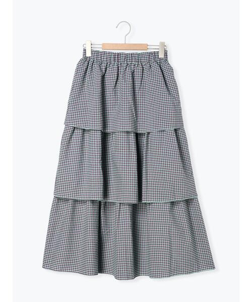 ehka sopo（エヘカソポ）の「ギンガムティアードスカート(セットアップ可)（スカート・レディース・ブラック/オレンジ/ベージュ/グリーン・F）」の16枚目の写真