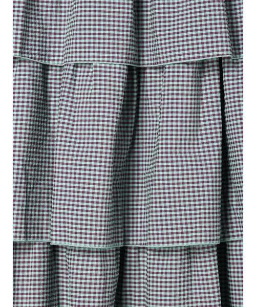 ehka sopo（エヘカソポ）の「ギンガムティアードスカート(セットアップ可)（スカート・レディース・ブラック/オレンジ/ベージュ/グリーン・F）」の22枚目の写真