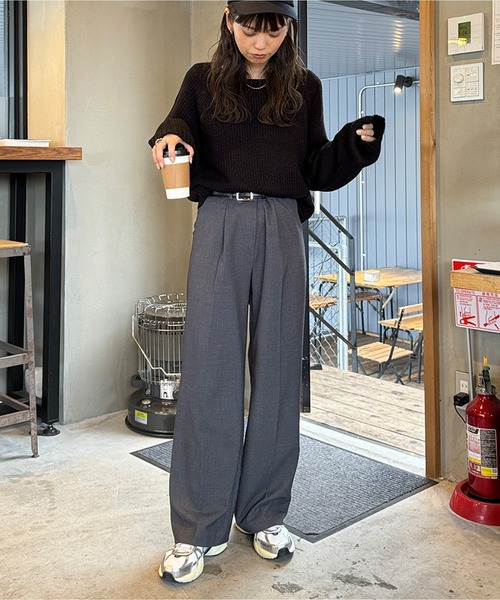 LE MORE（リモア）の「ボートネックラグランニット（ニット/セーター・レディース・アイボリー/ブラック・FREE）」の11枚目の写真