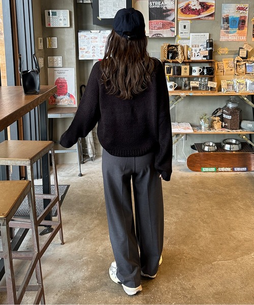 LE MORE（リモア）の「ボートネックラグランニット（ニット/セーター・レディース・アイボリー/ブラック・FREE）」の12枚目の写真