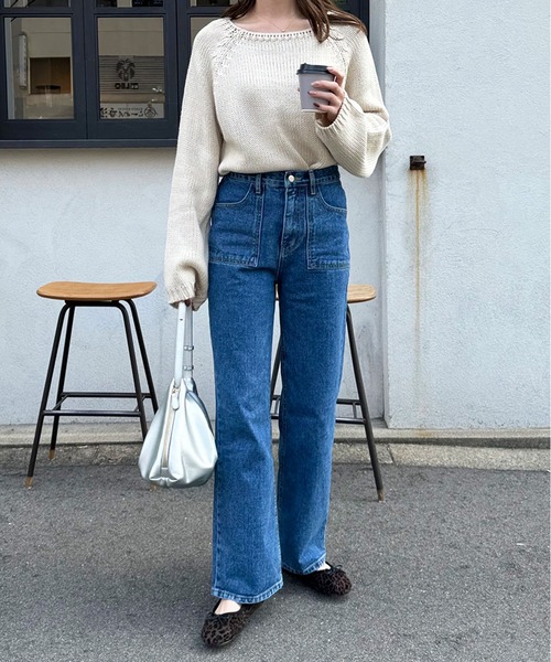 LE MORE（リモア）の「ボートネックラグランニット（ニット/セーター・レディース・アイボリー/ブラック・FREE）」の16枚目の写真