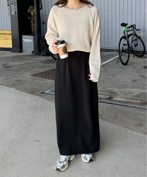 LE MORE（リモア）の「ボートネックラグランニット（ニット/セーター・レディース・アイボリー/ブラック・FREE）」の21枚目の写真