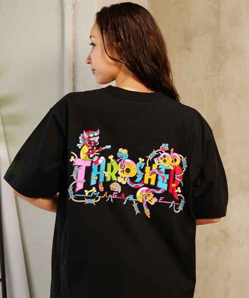 THRASHER（スラッシャー）の「【限定販売】THRASHER/スラッシャー ユニセックス オーバーサイズTシャツ ビックシルエット バックプリント THML-24SPSST01（Tシャツ/カットソー・レディース・ブルー/ブラック/ホワイト・L/M）」の3枚目の写真