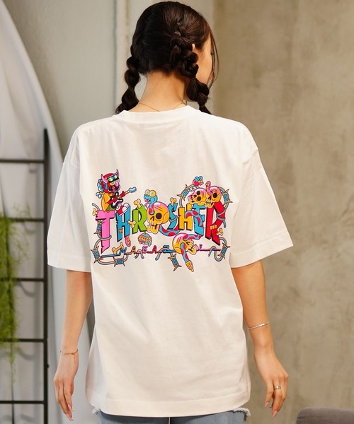 THRASHER（スラッシャー）の「【限定販売】THRASHER/スラッシャー ユニセックス オーバーサイズTシャツ ビックシルエット バックプリント THML-24SPSST01（Tシャツ/カットソー・レディース・ブルー/ブラック/ホワイト・L/M）」の19枚目の写真