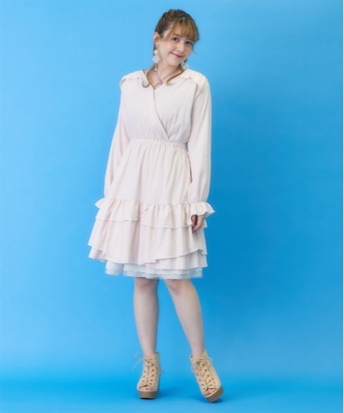 axes femme（アクシーズファム）の「イレヘムフリルチュニック（チュニック・レディース・ブラック/キナリ/ピンク・FREE）」の4枚目の写真