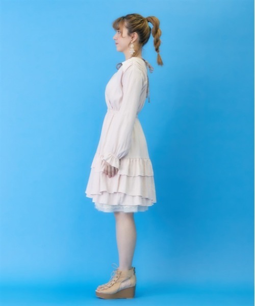 axes femme（アクシーズファム）の「イレヘムフリルチュニック（チュニック・レディース・ブラック/キナリ/ピンク・FREE）」の5枚目の写真