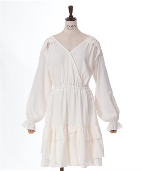 axes femme（アクシーズファム）の「イレヘムフリルチュニック（チュニック・レディース・ブラック/キナリ/ピンク・FREE）」の7枚目の写真