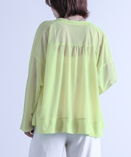 n'OrLABEL（ノアールレーベル）の「『シアーカットソーカーディガン』（カーディガン/ボレロ・レディース・ライトグリーン/ブラック/オフホワイト・FREE）」の16枚目の写真