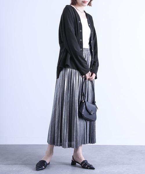 n'OrLABEL（ノアールレーベル）の「『シアーカットソーカーディガン』（カーディガン/ボレロ・レディース・ライトグリーン/ブラック/オフホワイト・FREE）」の20枚目の写真