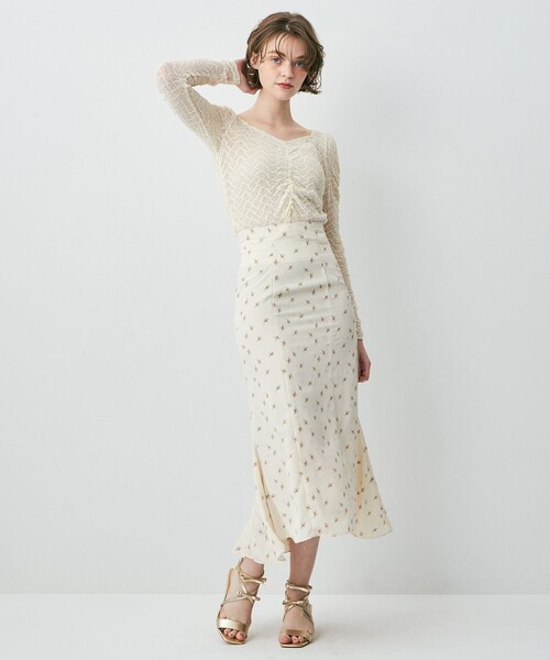 DEICY（デイシー）の「シャーリングレースカットソー（Tシャツ/カットソー・レディース・アイボリー/ブラック・FREE）」の22枚目の写真