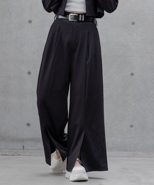 PAGEBOY（ページボーイ）の「タックスラックス（スラックス・レディース・チャコールグレー/グレー/ブラック・MEDIUM/SMALL）」の16枚目の写真