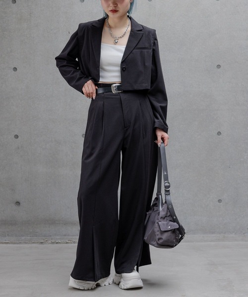 PAGEBOY（ページボーイ）の「タックスラックス（スラックス・レディース・チャコールグレー/グレー/ブラック・MEDIUM/SMALL）」の17枚目の写真