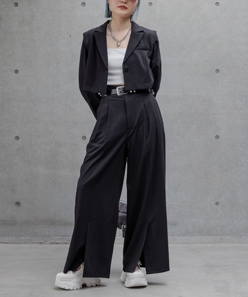 PAGEBOY（ページボーイ）の「タックスラックス（スラックス・レディース・チャコールグレー/グレー/ブラック・MEDIUM/SMALL）」の21枚目の写真