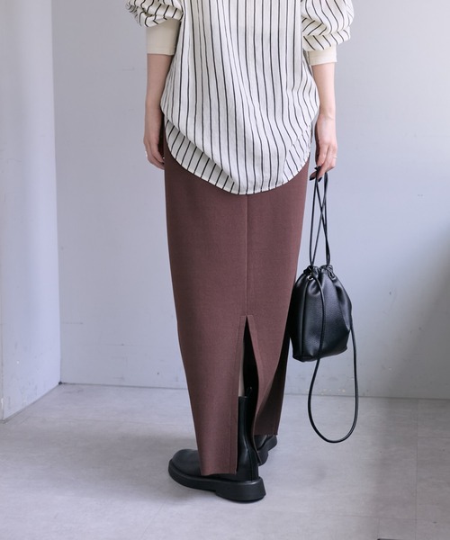 PUAL CE CIN ナロースカート ロングスカート ブラック noricorico102