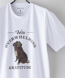 UNIIT | 汗染みの目立たないTシャツ ZEROSTAIN　ゼロステイン 犬猫 アニマルプリントTシャツ 防汚 UVカット 撥水(Tシャツ/カットソー)